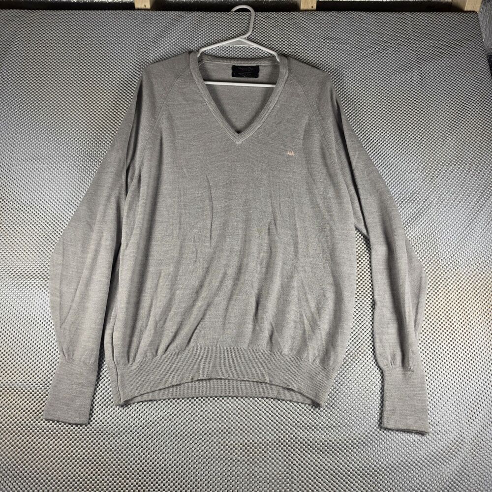 Vintage Christian Dior Monsieur Sweater Mens XL Gray V Neck Orlon USA Logo